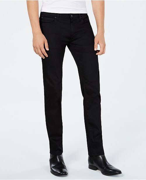 HUGO Men's Slim-Fit Charcoal Black Jeans & Reviews - Jeans - Men - Macy's