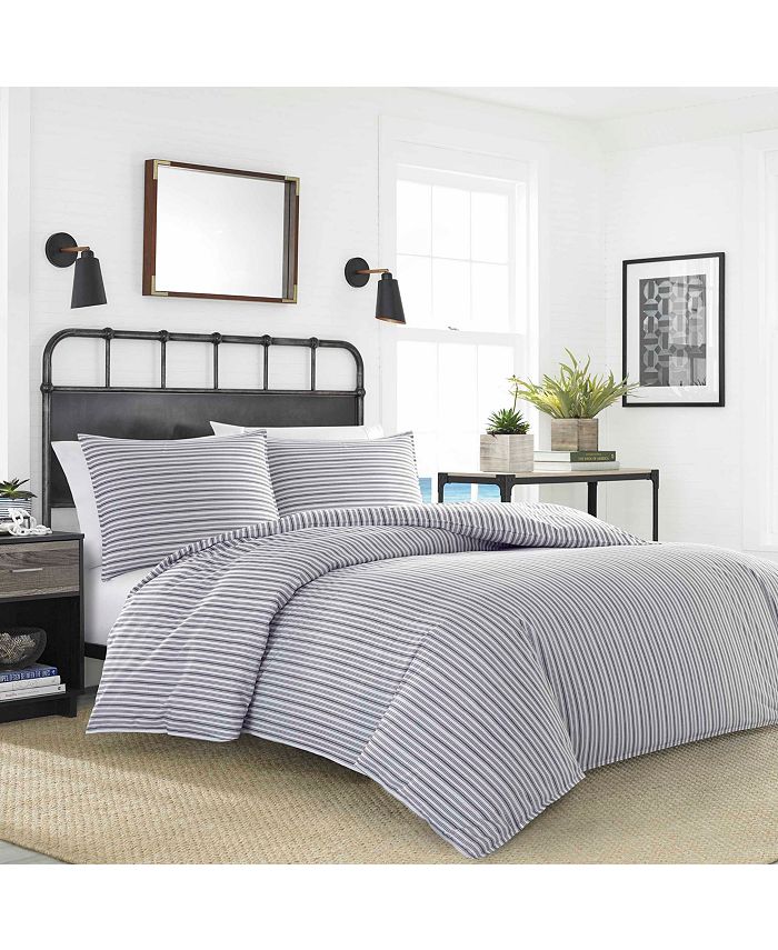 Nautica Coleridge Stripe Twin Charcoal Duvet Set Macy's