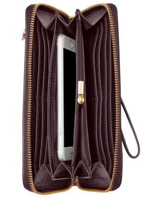 Logan Leather Zip Around Clutch Wallet