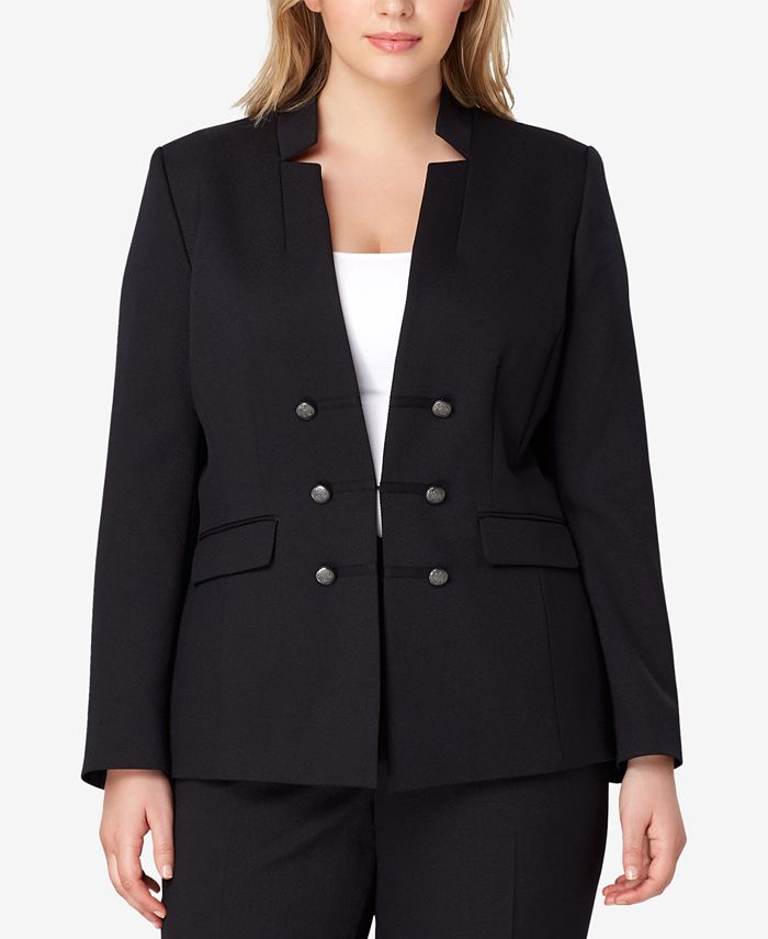 Tahari Asl Plus Size Star Neck Pantsuit Macys 