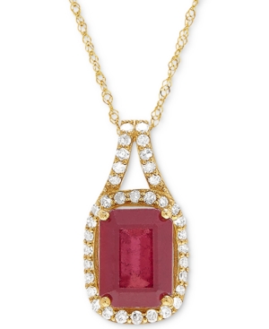image of Certified Ruby (2-1/3 ct. t.w.) and Diamond (1/5 ct. t.w.) 18