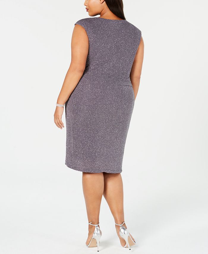 Jessica Howard Plus Size Glitter CowlNeck Sheath Dress Macy's