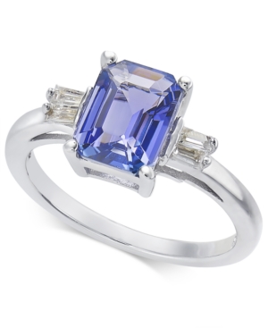 image of Tanzanite (1-3/4 ct. t.w.) & Diamond (1/8 ct. t.w.) Ring in 14k White Gold