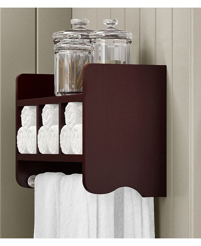 Alaterre Furniture 25" Bath Storage Shelf With Towel Rod, Espresso Macy's