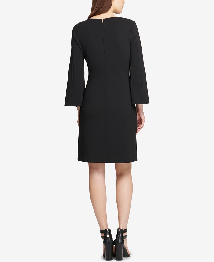DKNY Embellished Bell-Sleeve A-Line Dress, Created for Macy's & Reviews ...
