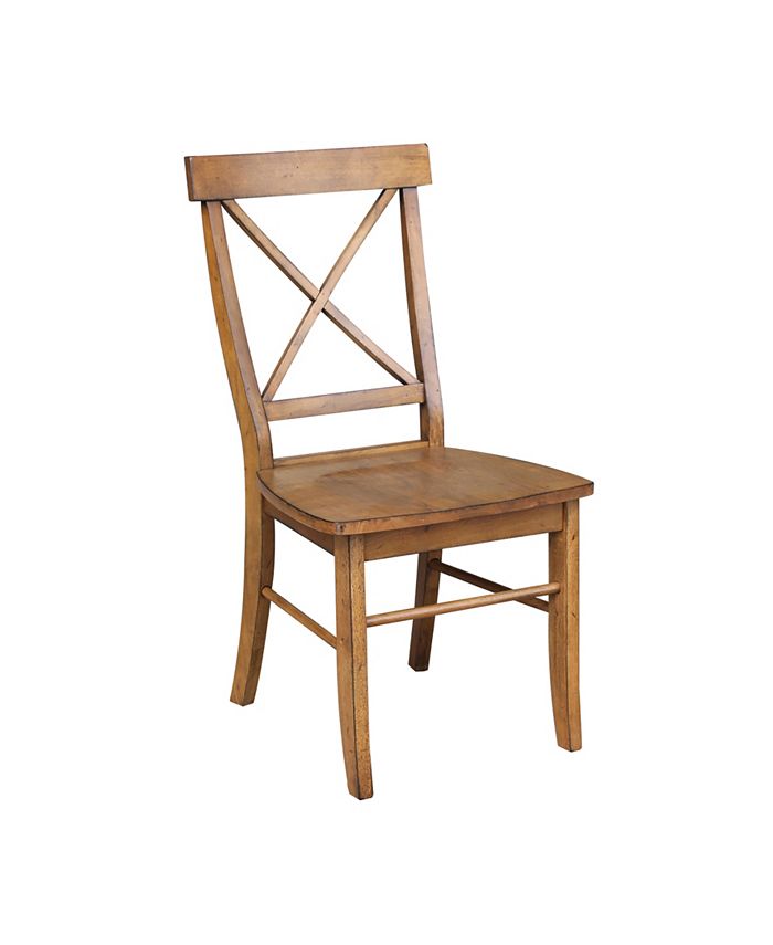 International Concepts - X-Back Chair - With Solid Wood Seat , Set of 2
