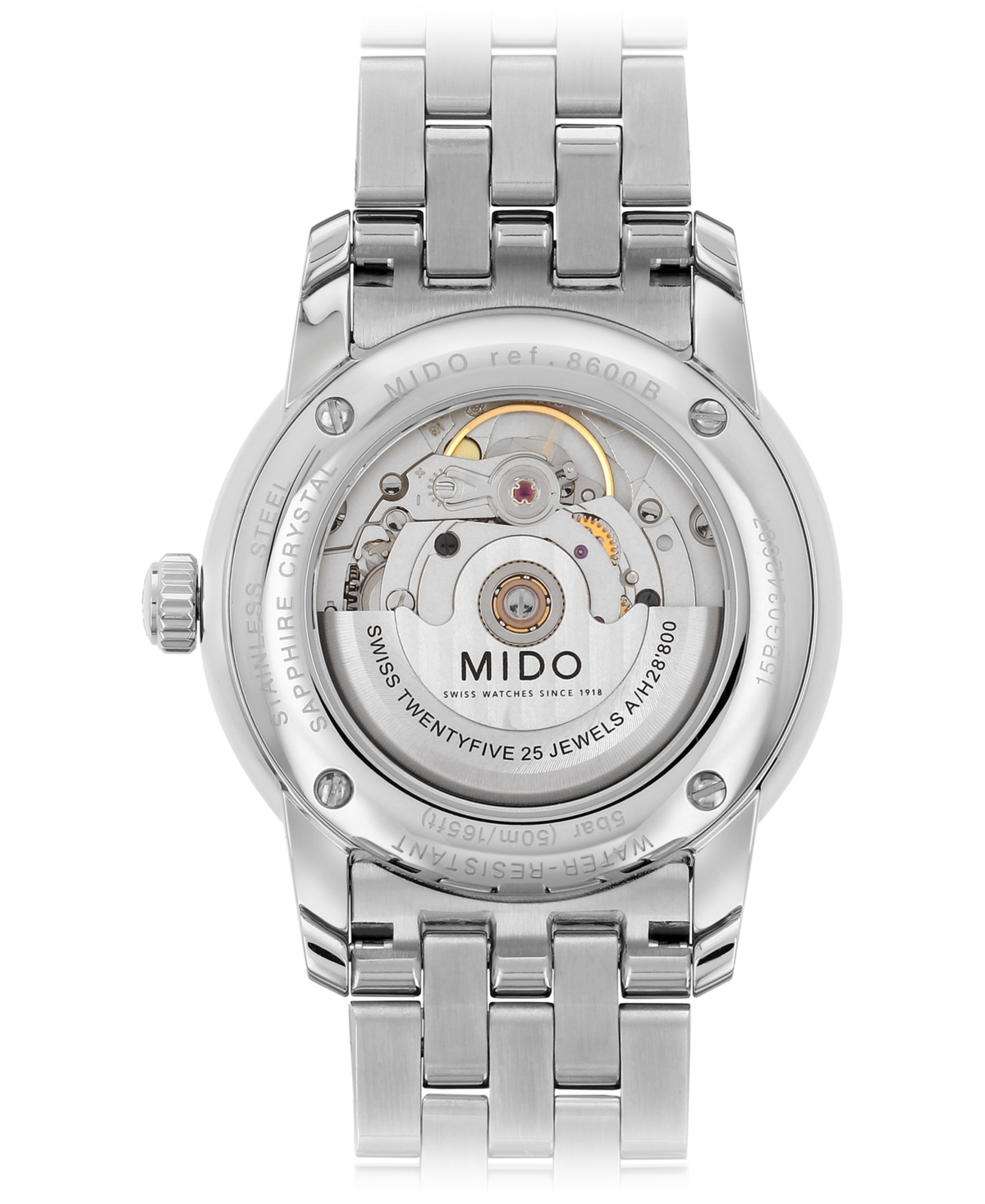 Shop Mido Men's Swiss Automatic Baroncelli Stainless Steel Bracelet Watch 38mm