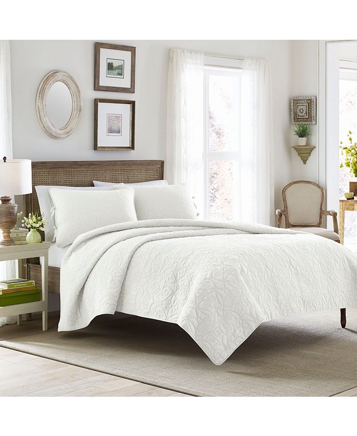 Laura Ashley Full/Queen Felicity White Quilt Set Macy's