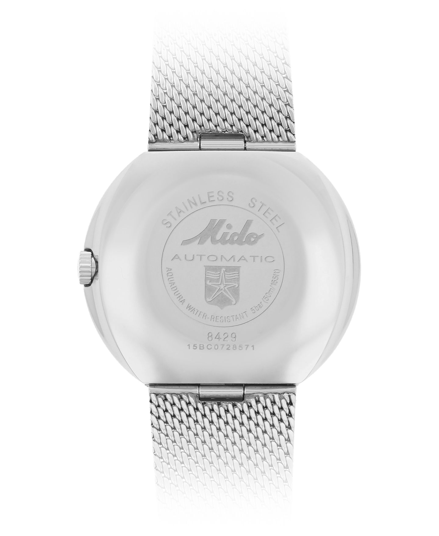 Мужские часы Mido Swiss Automatic Commander Stainless Steel Mesh Bracelet Watch 37mm — фото 4