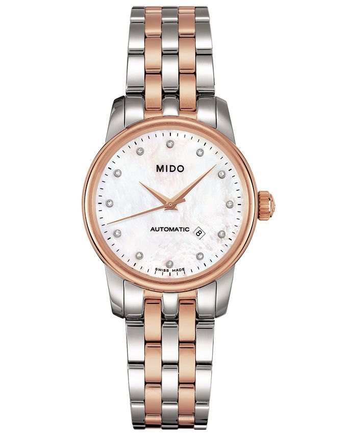 Mido Women's Swiss Automatic Baroncelli Diamond-Accent Two-Tone ...