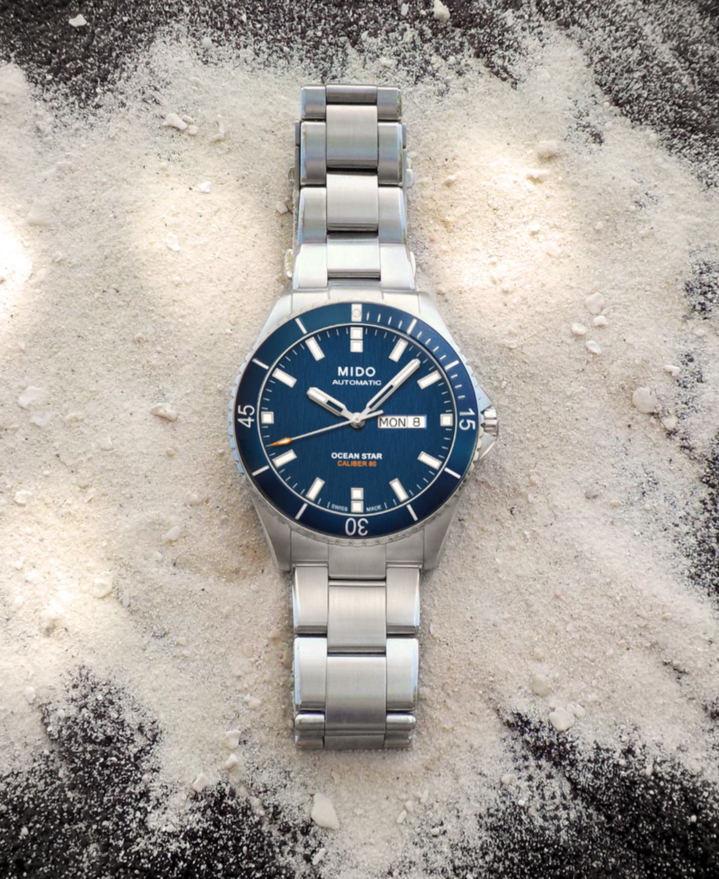 Мужские часы Mido Swiss Automatic Ocean Star Captain V Stainless Steel Bracelet Watch 42.5mm — фото 6