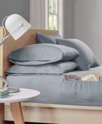 Side Storage Pockets Microfiber 4-Pc. Sheet Set, Twin XL