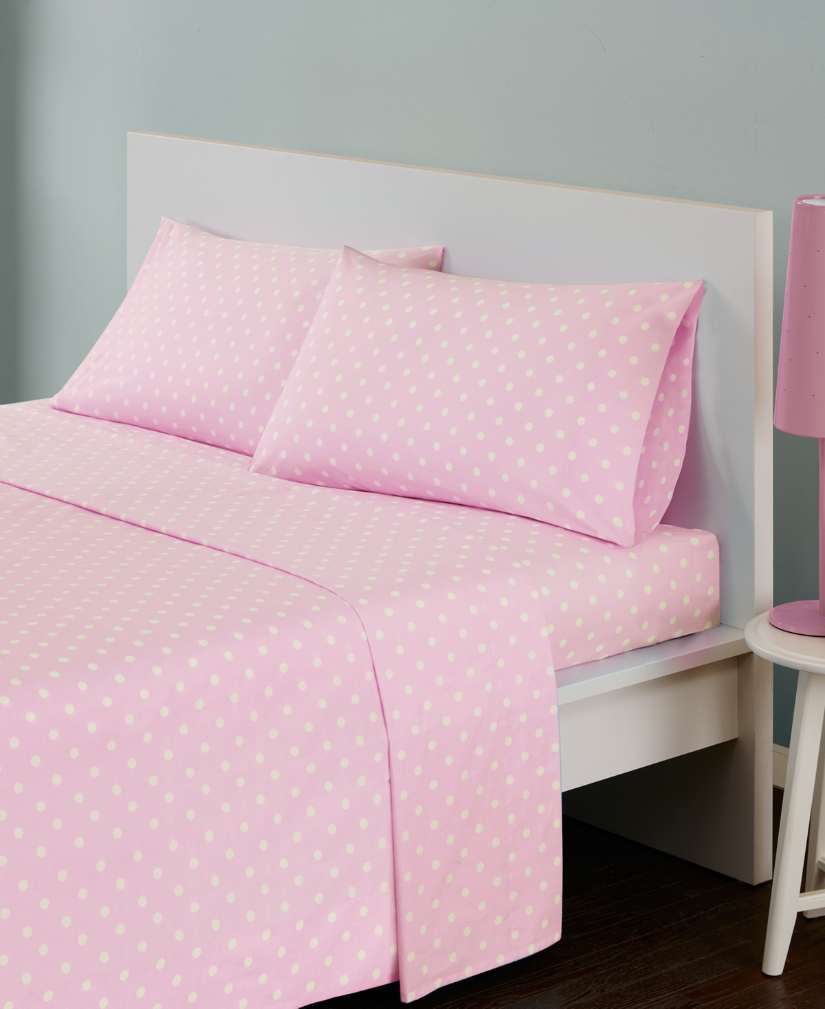 JLA HOME POLKA DOT COTTON 4-PC. SHEET SET, QUEEN