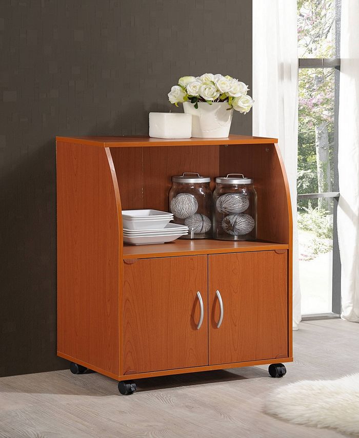 Hodedah Kitchen Cart in Cherry Macy's