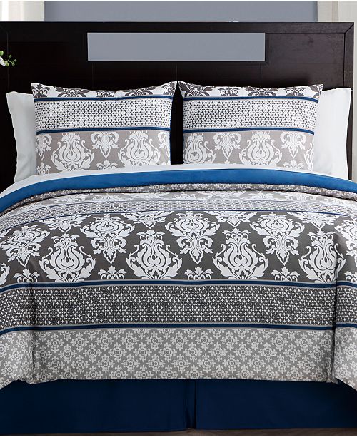 Beckham 8 Pc Damask Bed In A Bag Set Collection