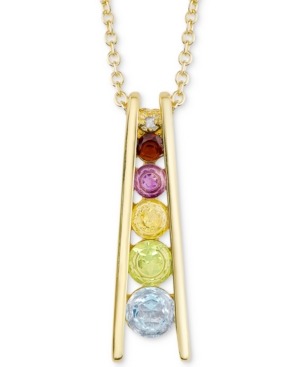 image of Multi-Gemstone (5/8 ct. t.w.) & Diamond Accent Ladder 18