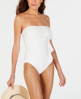 ruffle bandeau one piece swimsuit