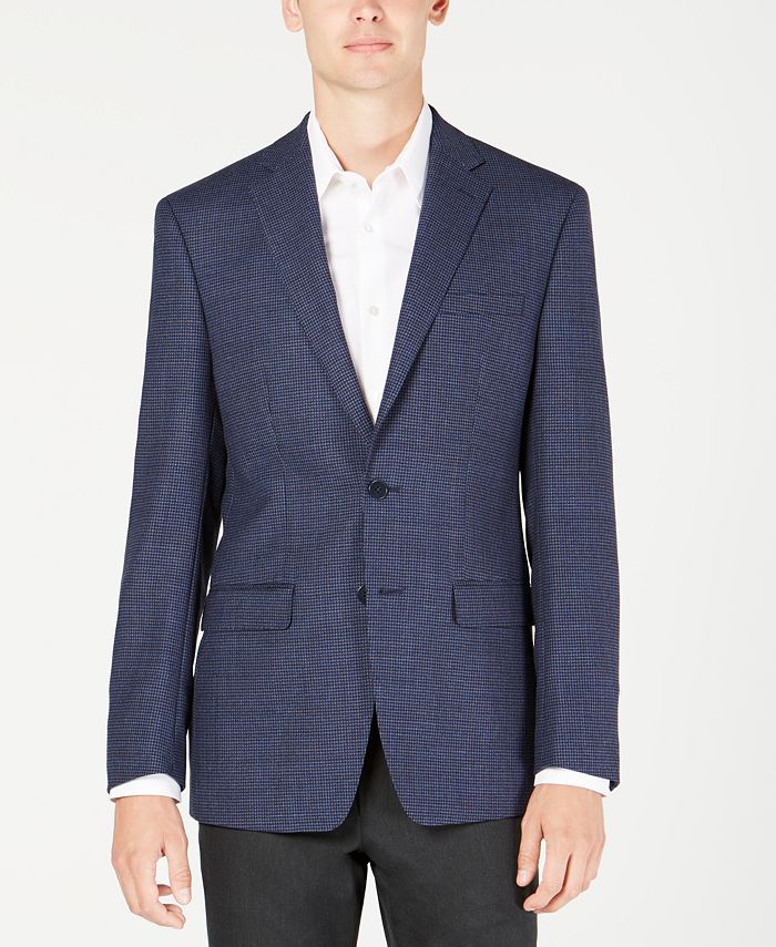 Blind Overtreffen Lastig Calvin Klein Men's X Fit Slim-Fit Navy Mini Grid Wool Sport Coat & Reviews  - Blazers & Sport Coats - Men - Macy's