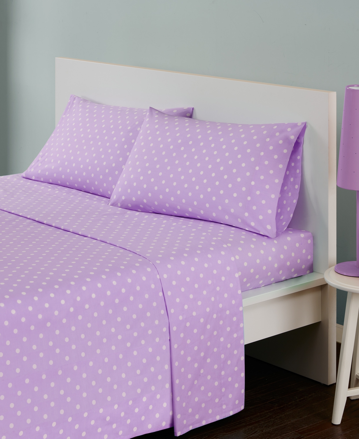 JLA HOME POLKA DOT COTTON 3-PC. SHEET SET, TWIN