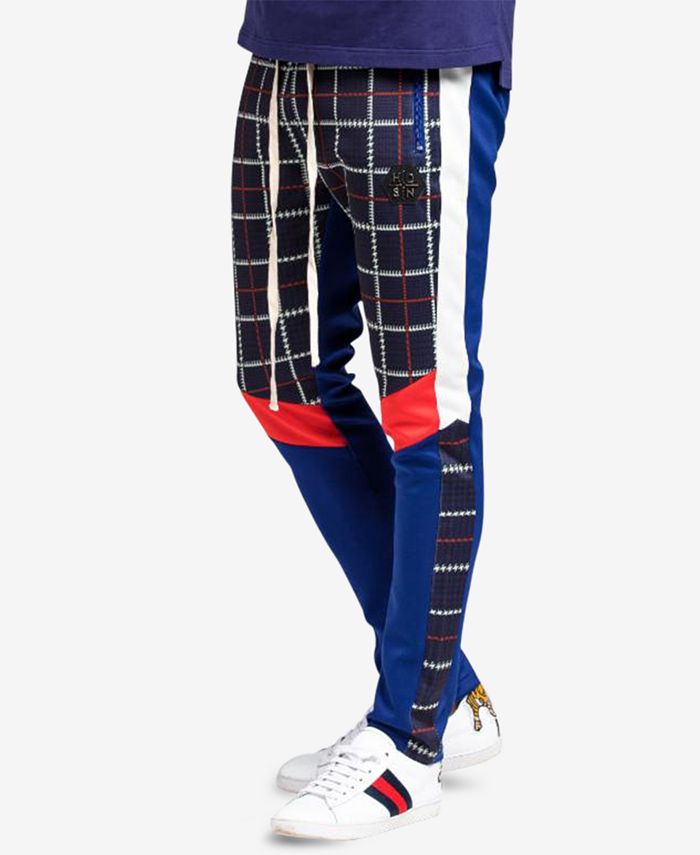 grey plaid track pants