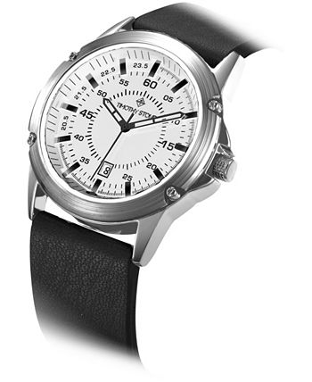 Timothy Stone Men s Norse Quartz Metal and Genuine Leather Strap