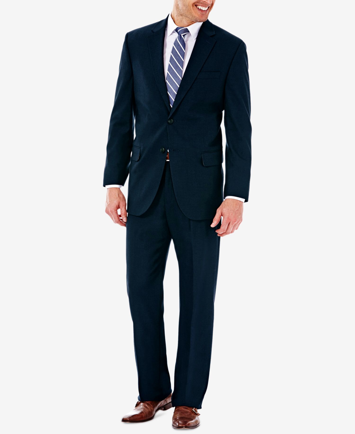 Men's Premium Stretch Classic-Fit Flat Front Suit Pants