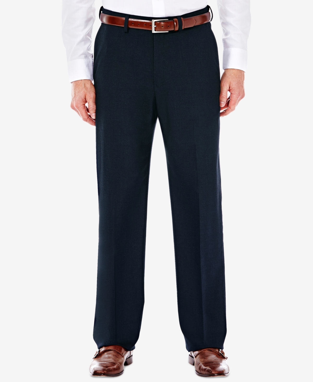 J.m. Haggar Men's Classic/ Regular Fit Stretch Sharkskin Suit Pants - Dark Grey