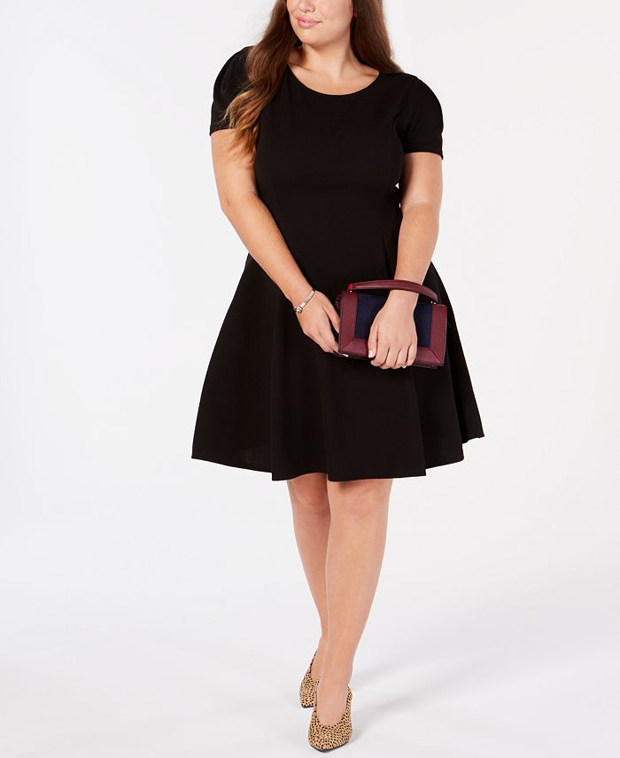 Soprano Trendy Plus Size Cap-Sleeve Skater Dress - Macy's