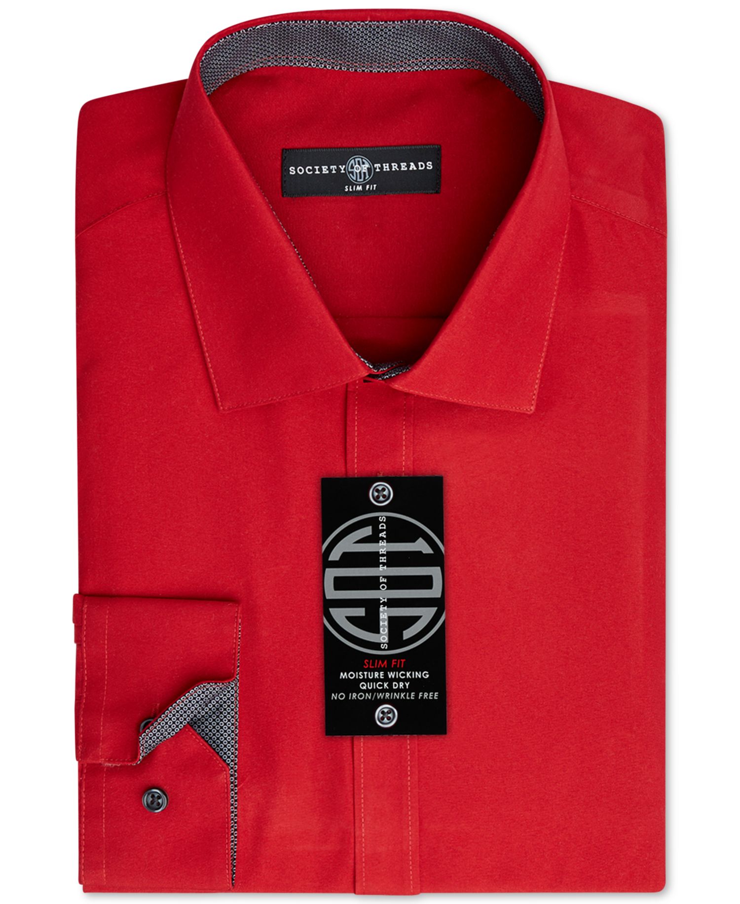 Men's Slim-Fit Non-Iron Performance Solid Dress Shirt