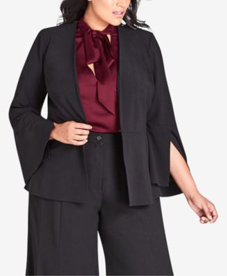 CITY CHIC - Plus Size Slit-Sleeve Blazer