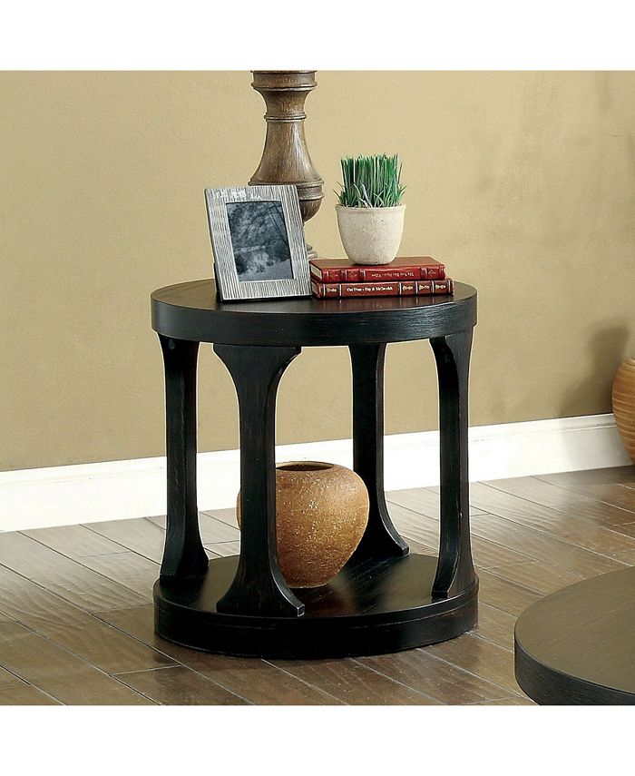Furniture of America Arturo Antique Black End Table Macy's