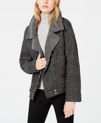 Sage The Label - Plaid & Fleece Moto Jacket