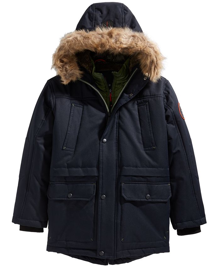 RM 1958 Big Boys Ranger Expedition Hooded Parka With Faux-Fur Trim - Macy's