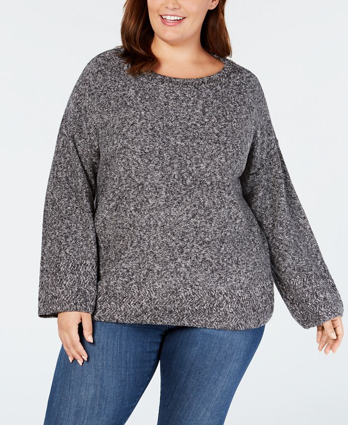 Style & Co Plus Size Relaxed Marled Sweater, Created for Macy's - Macy's