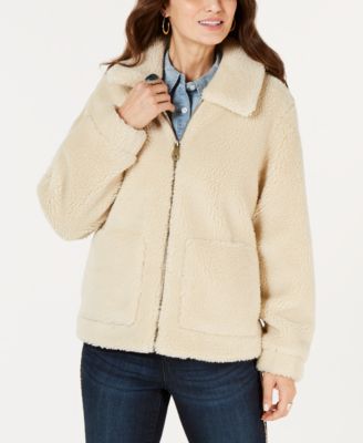 Style & Co - Faux-Shearling Zip-Front Teddy Jacket