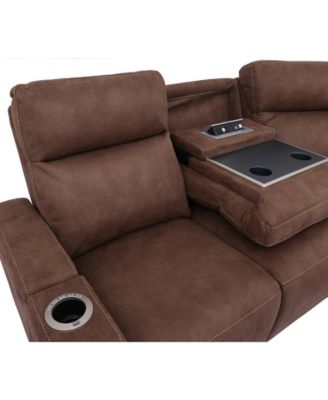Oaklyn 84 Leather Sofa With Power, Macy S Oaklyn 84 Leather Sofa With Power Recliners