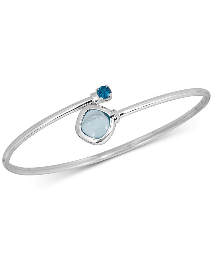 Macy's Blue Topaz (1-3/4 ct. t.w.) Bangle Bracelet in Sterling Silver ...