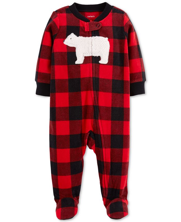Carter's Baby Boys Plaid Bear Footed Coverall Macy's
