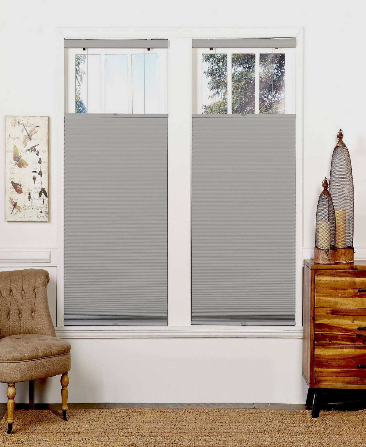 Cordless Blackout Top Down Bottom Up Shade, 31" x 64" - White