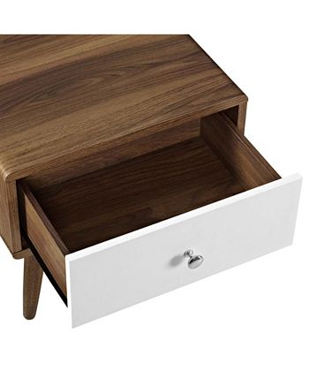 Modway - Transmit Nightstand in Walnut White