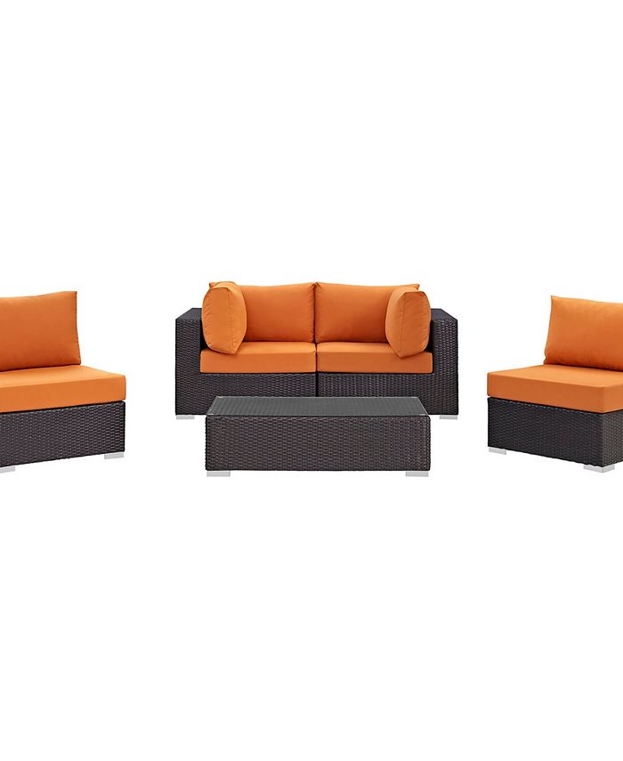 Modway Convene 5 Piece Outdoor Patio Sectional Set Macy's