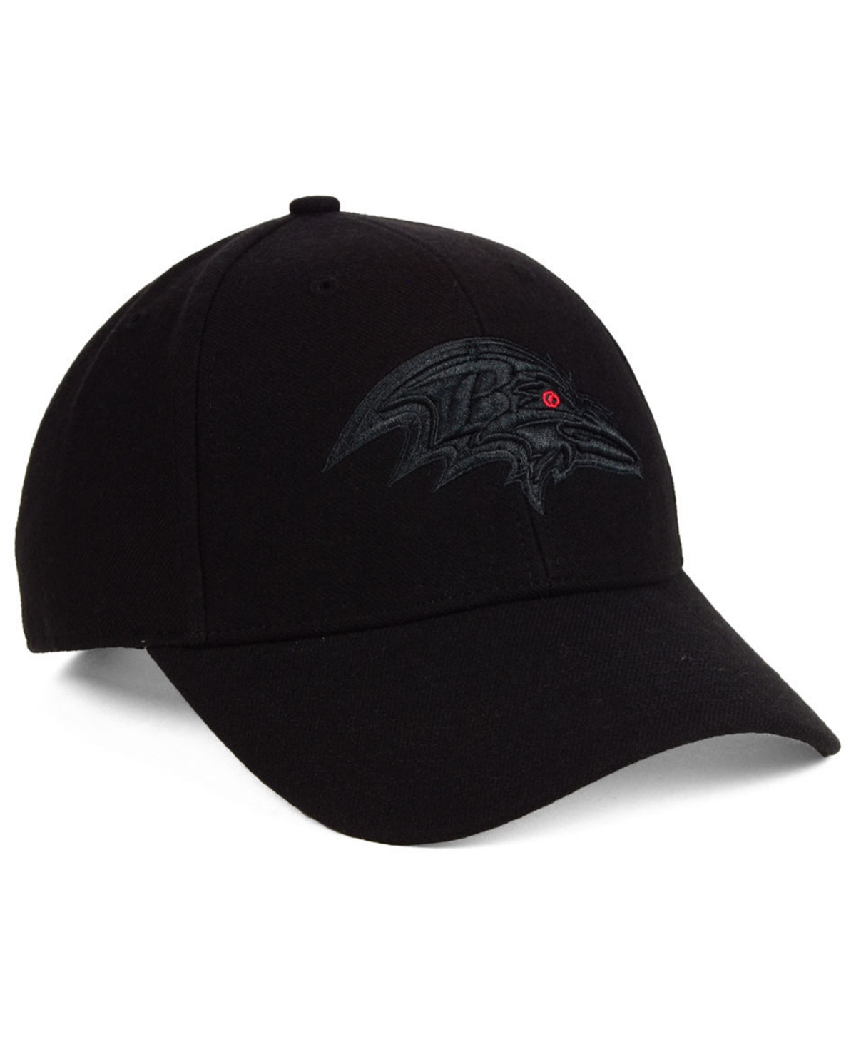 47 Brand Baltimore Ravens Black & Black Mvp Strapback Cap In Black,black