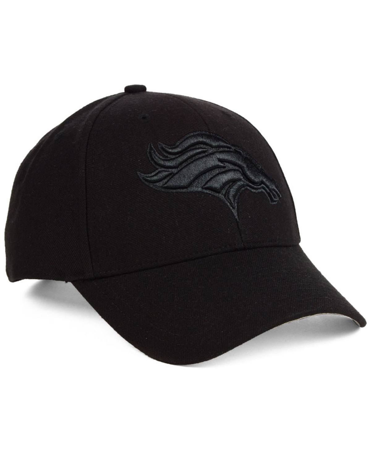47 Brand Denver Broncos Black & Black Mvp Strapback Cap In Black,black