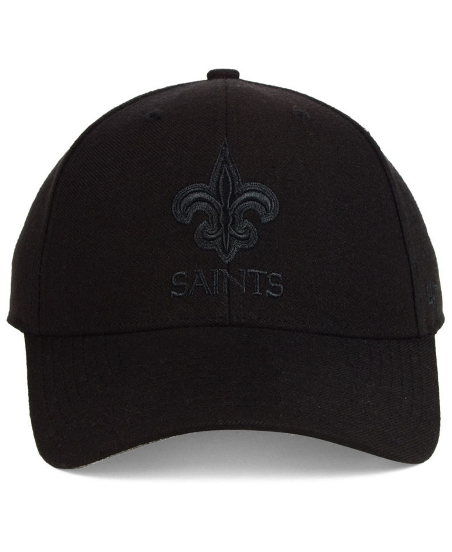 New Orleans Saints Black & Black MVP Strapback Cap