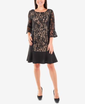 lace flounce shift dress