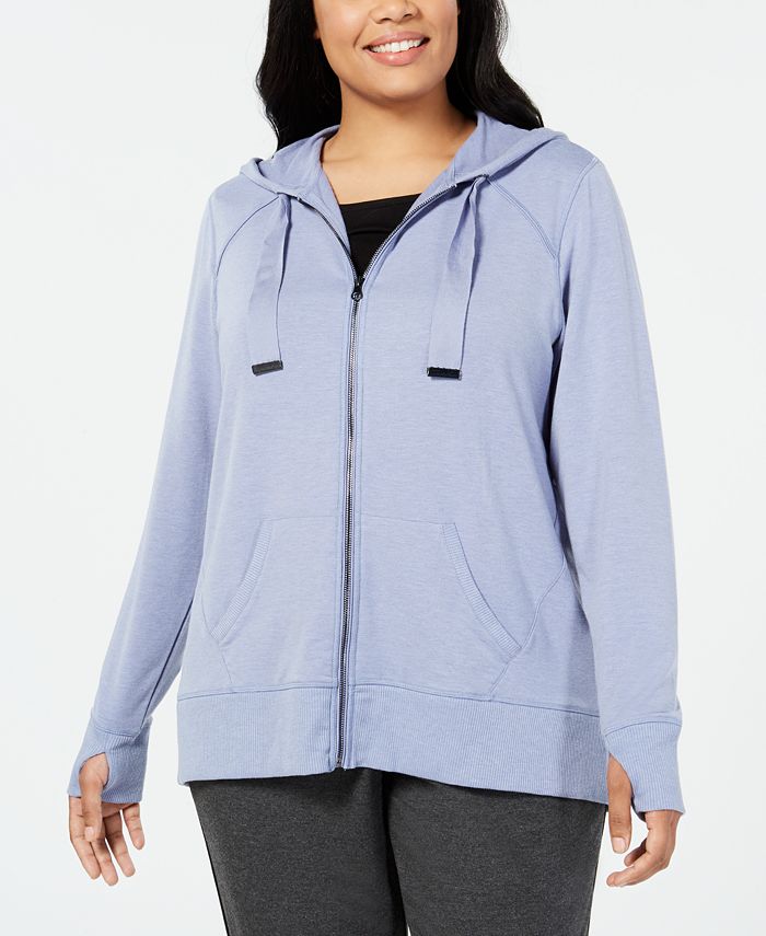 Ideology Plus Size Zip Hoodie, Created for Macy's - Macy's