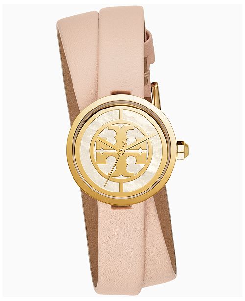 Tory Burch Women&#39;s Reva Nude Leather Double Wrap Strap Watch 28mm & Reviews - All Fine Jewelry ...