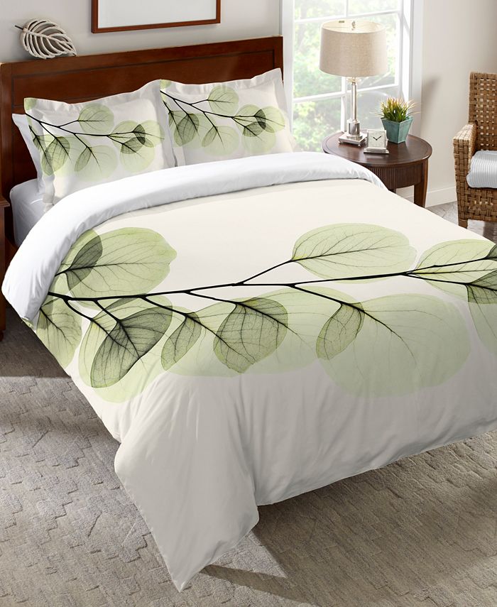 Laural Home Green XRay of Eucalyptus Leaves King Comforter Macy's