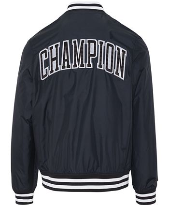 Champion satin baseball jacket black clearance