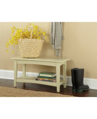 Shaker Cottage Bench with Shelf, Sand